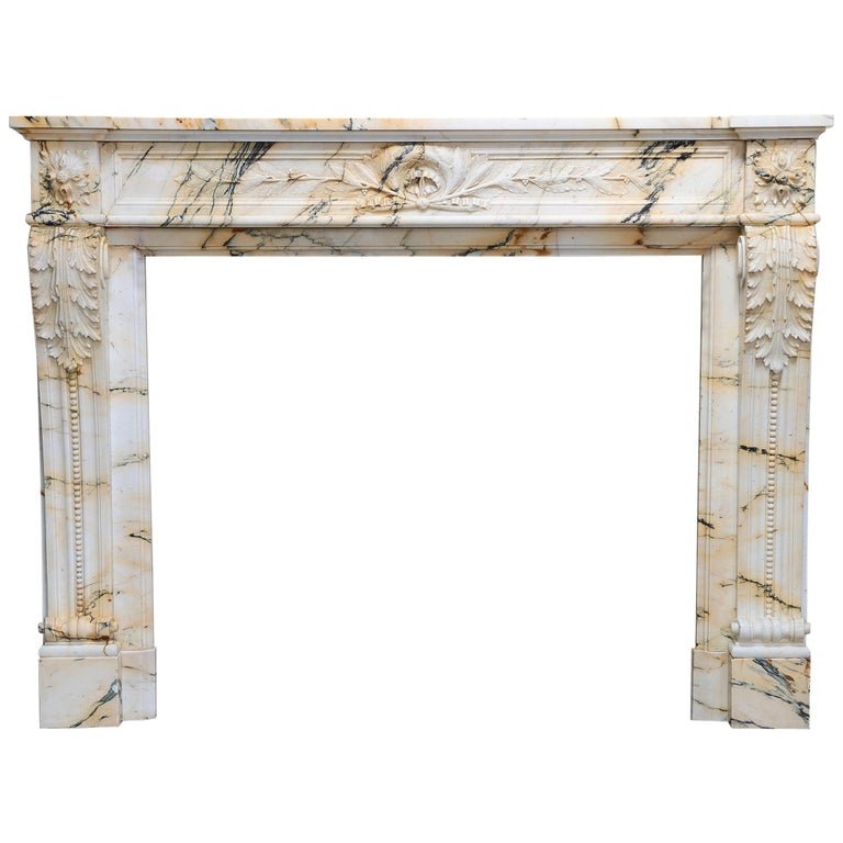 Paonazzo Antique Marble Fireplace