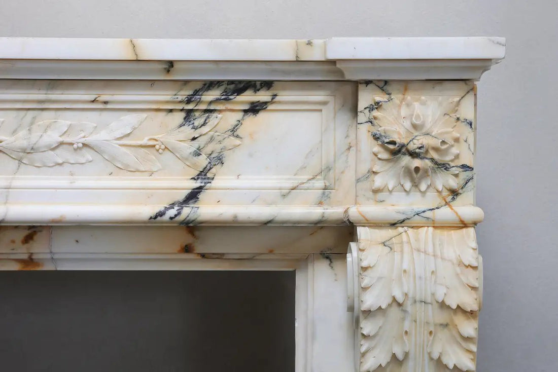 Paonazzo Antique Marble Fireplace