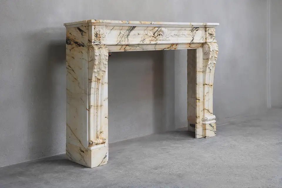 Paonazzo Antique Marble Fireplace