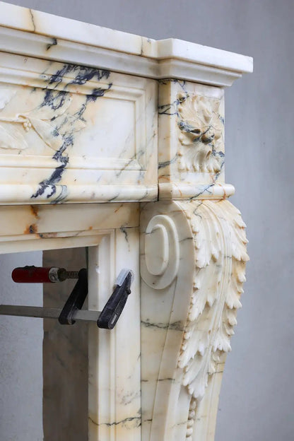 Paonazzo Antique Marble Fireplace