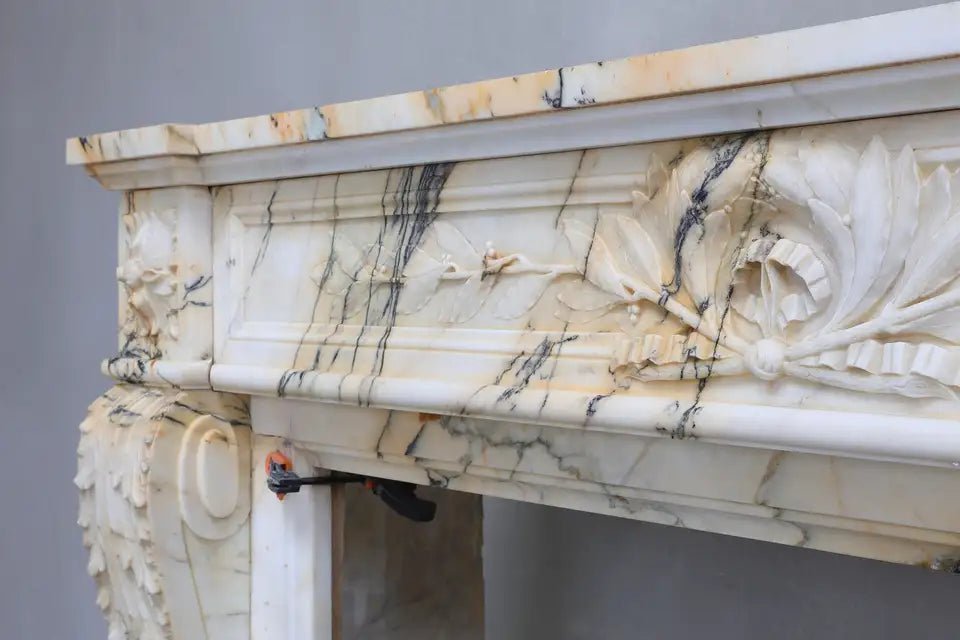 Paonazzo Antique Marble Fireplace