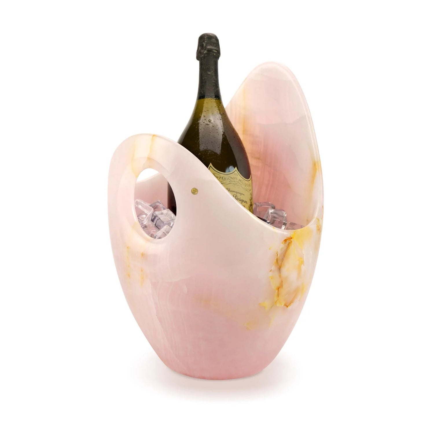 Pink Onyx Carved Champagne Cooler - Elsa Home And Beauty