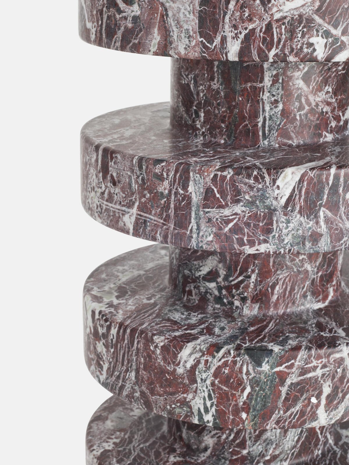 Rosso Lepanto Marble Side Table