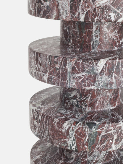 Rosso Lepanto Marble Side Table