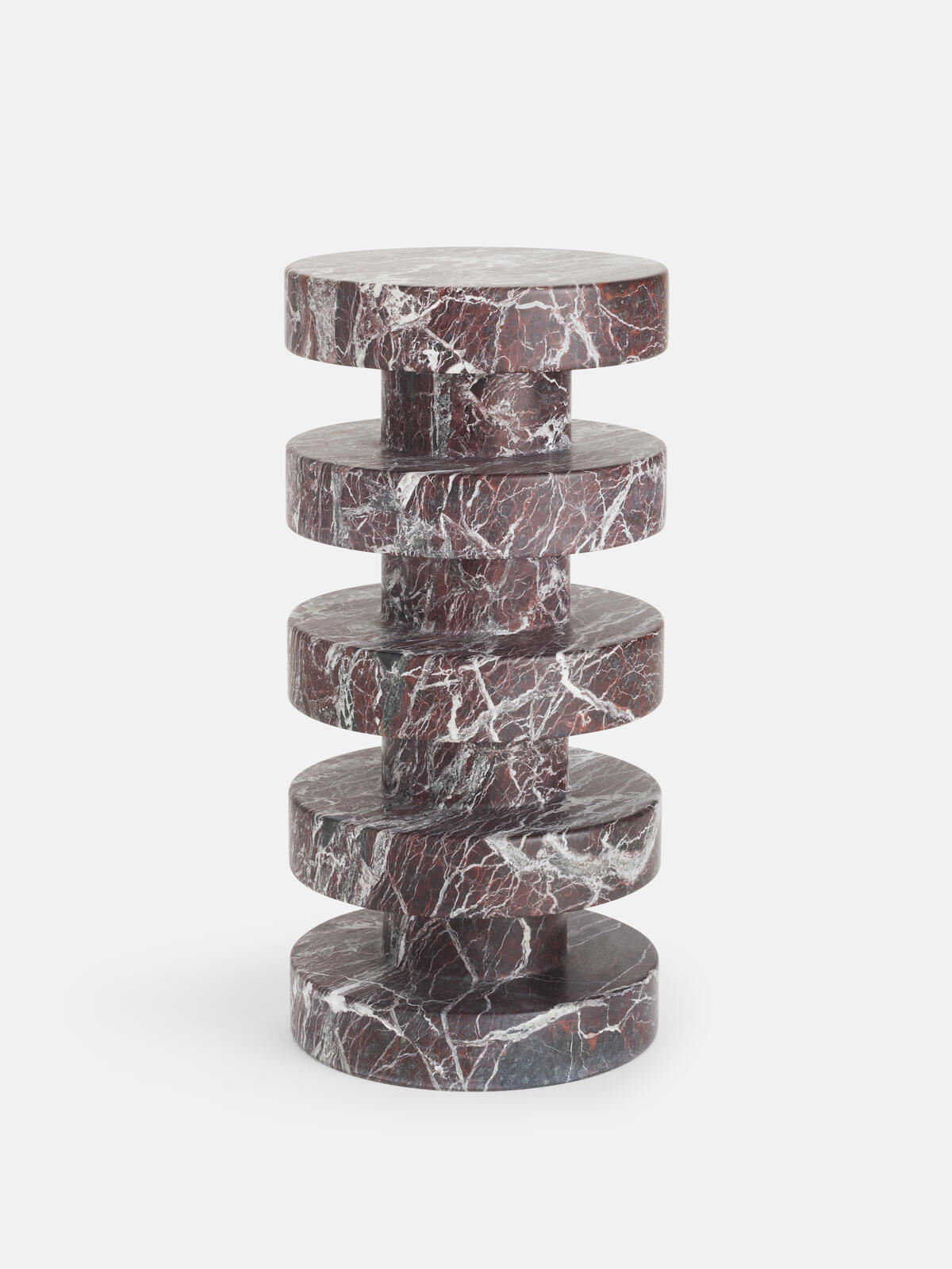 Rosso Lepanto Marble Side Table