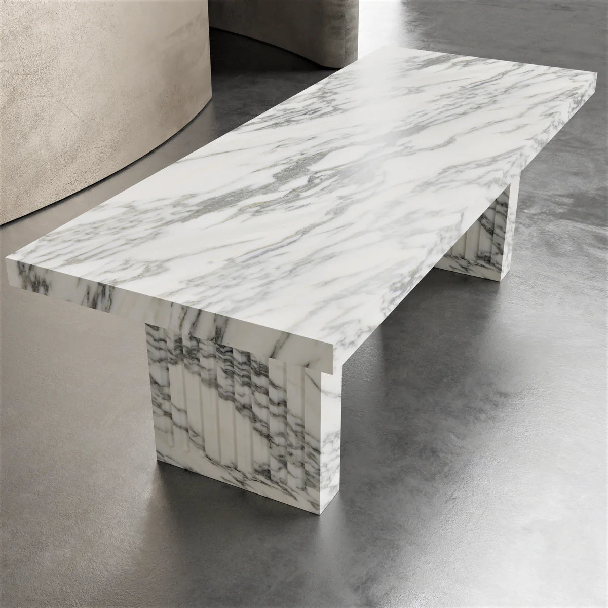 Serene White Marble Dining Table - Elsa Home And Beauty