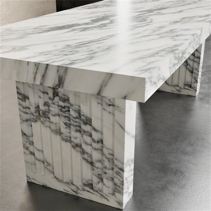 Serene White Marble Dining Table - Elsa Home And Beauty
