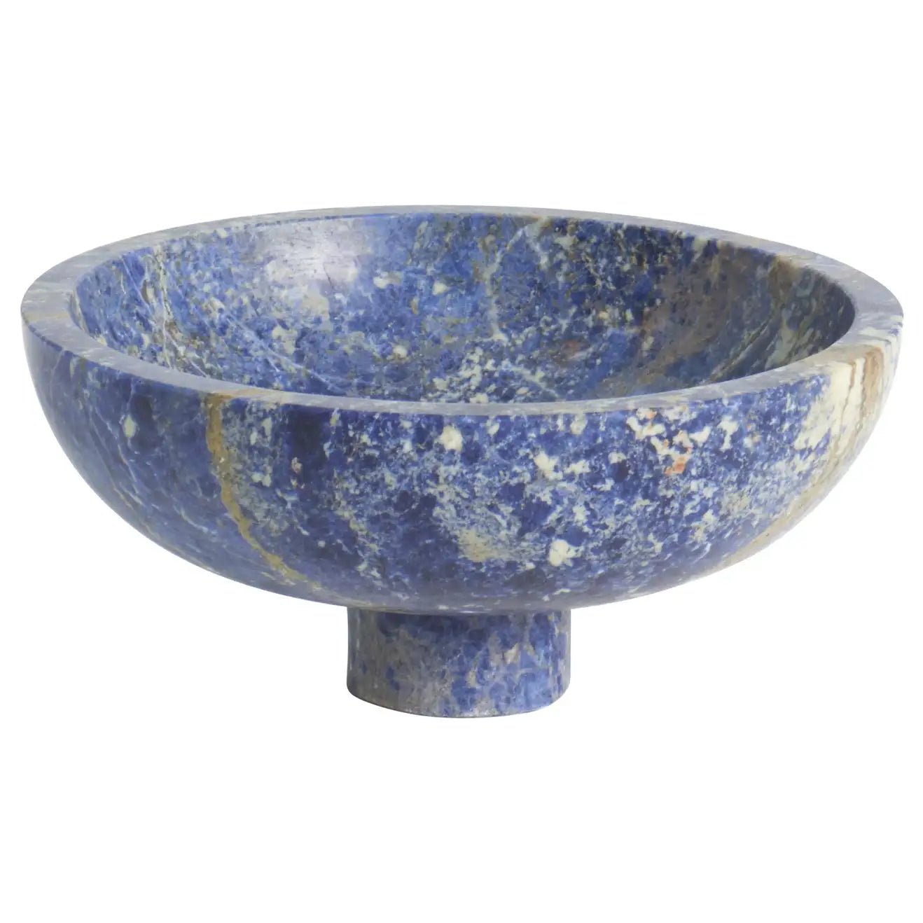 Solid Lapis Blue Marble Fruit Bowl