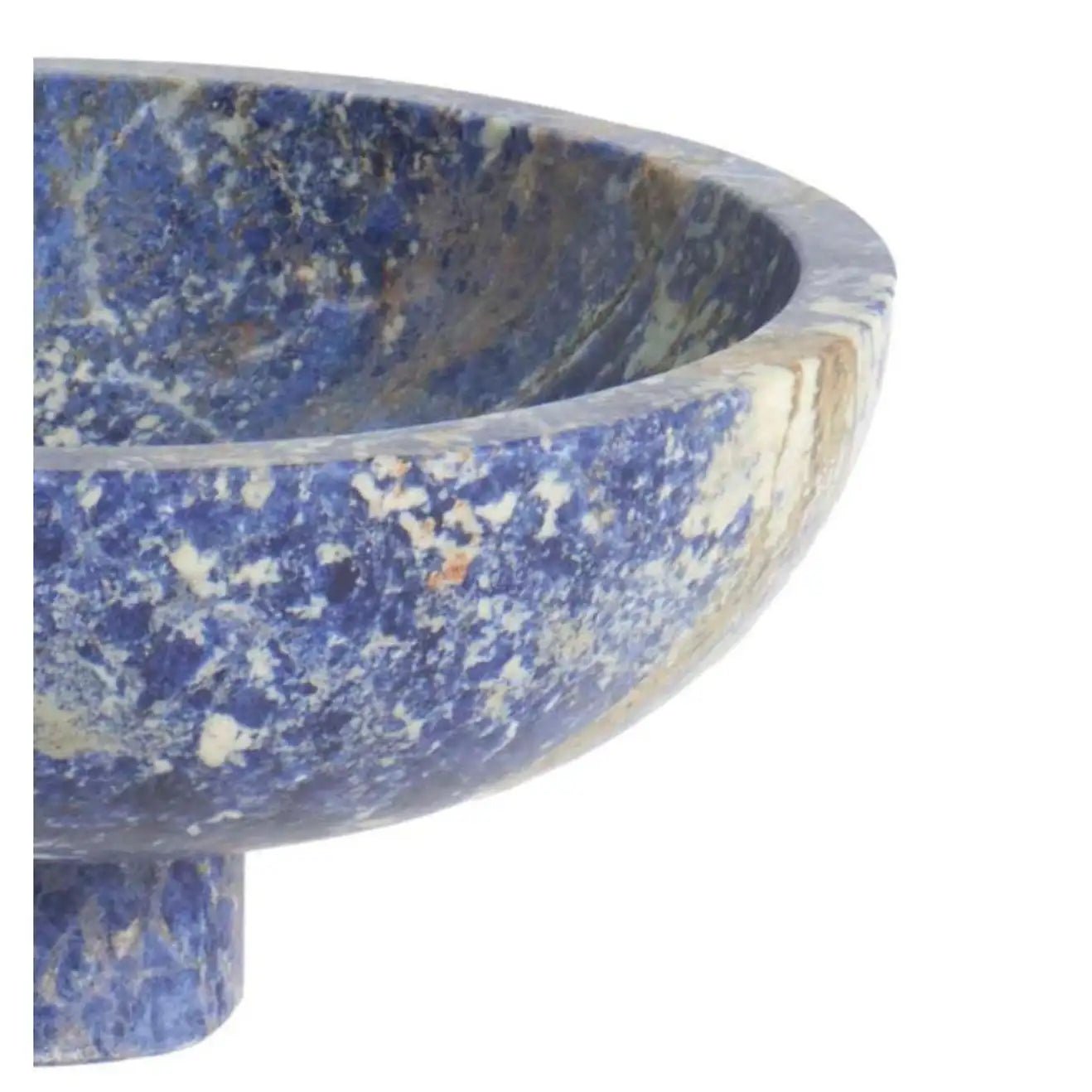 Solid Lapis Blue Marble Fruit Bowl - Elsa Home And Beauty