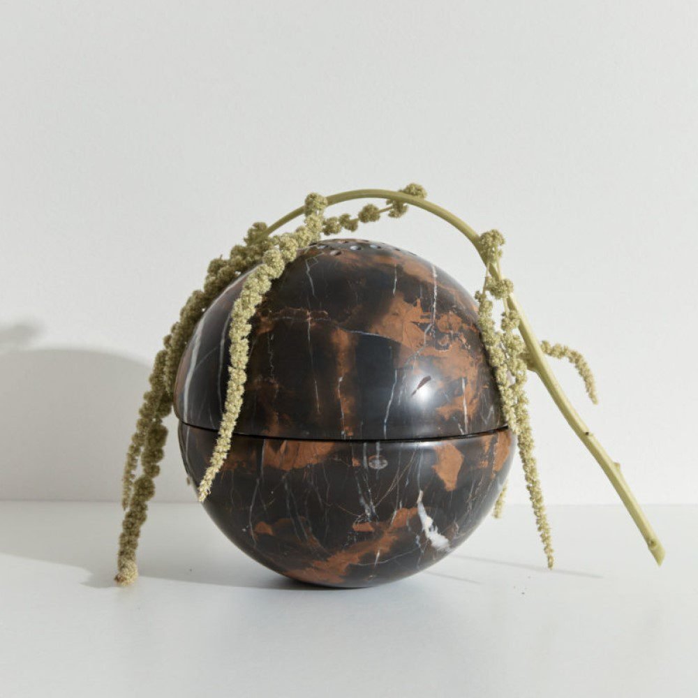 Solid Travertine Incense Sphere - Elsa Home And Beauty