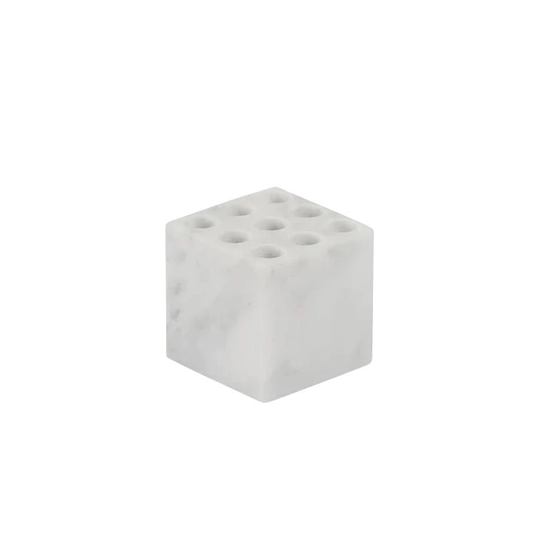 Stationery or Toothbrush Holder in Carrara Marble - Elsa Home And Beauty
