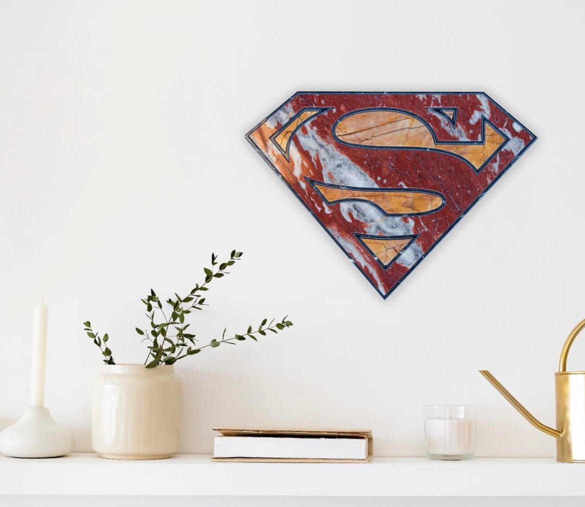 Superman marble mosaic Art - Elsa Home And Beauty