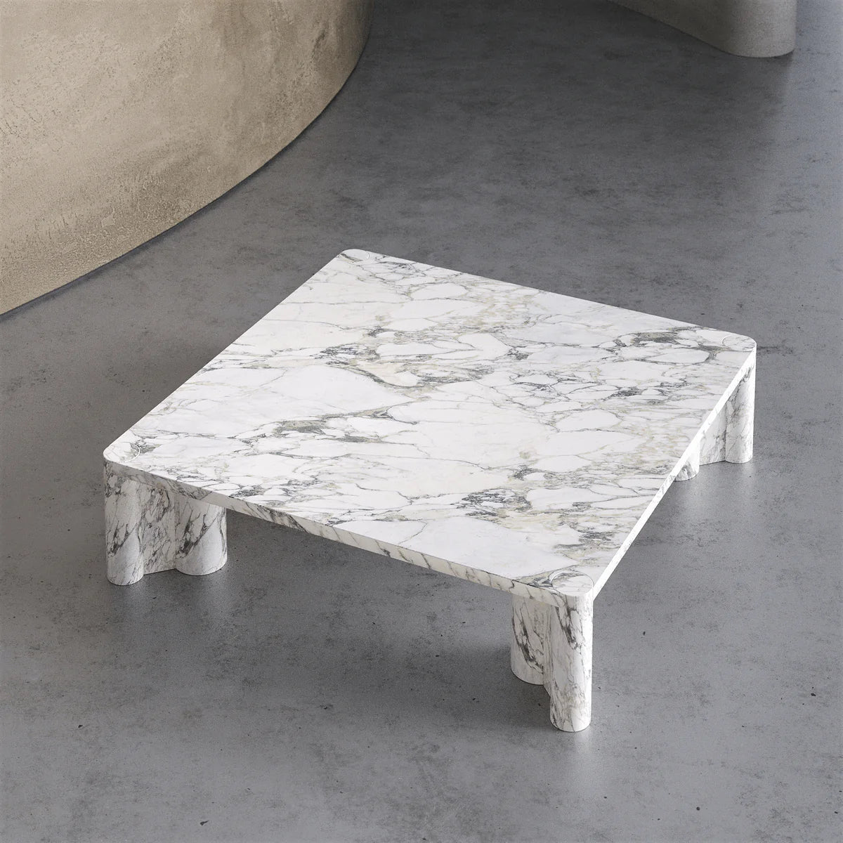 Tavura London Square Arabescato Marble Coffee Table Top View