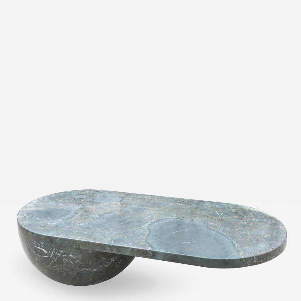 Green Oval Marble Coffee table