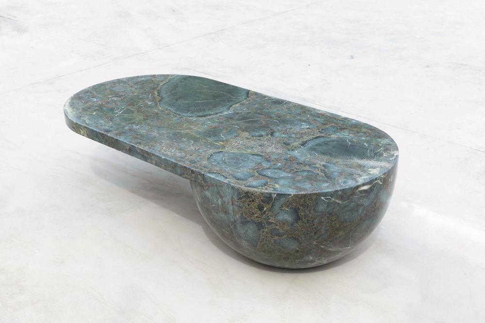 Green Oval Marble Coffee table