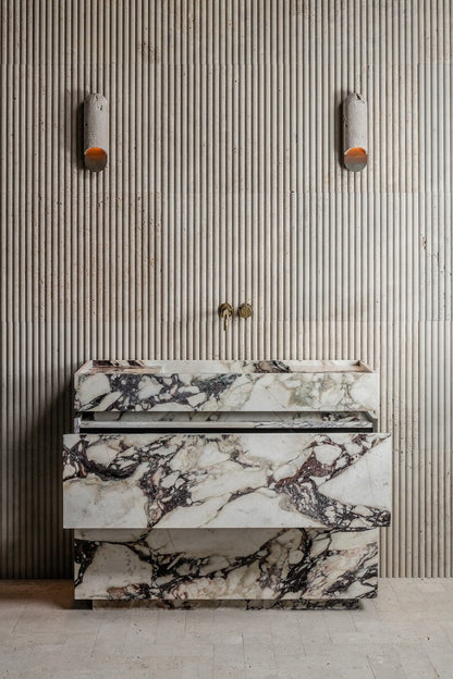 The Constantina Marble Vanity in Viola Calacatta - Elsa Home And Beauty