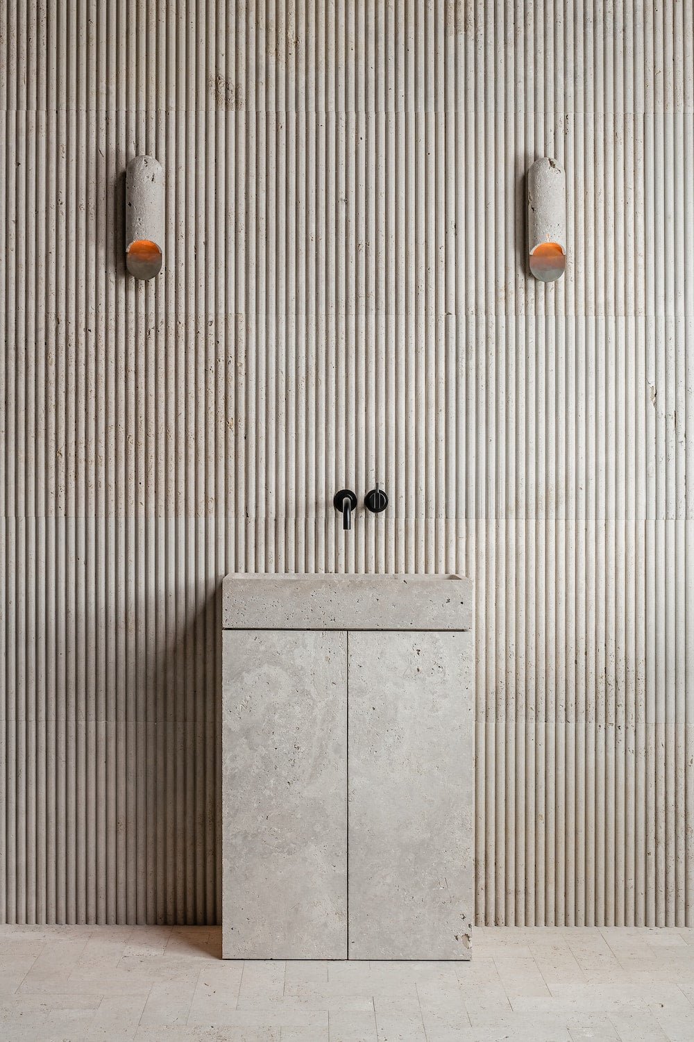 The Nicola Vanity in Limestone Persiano - Elsa Home And Beauty