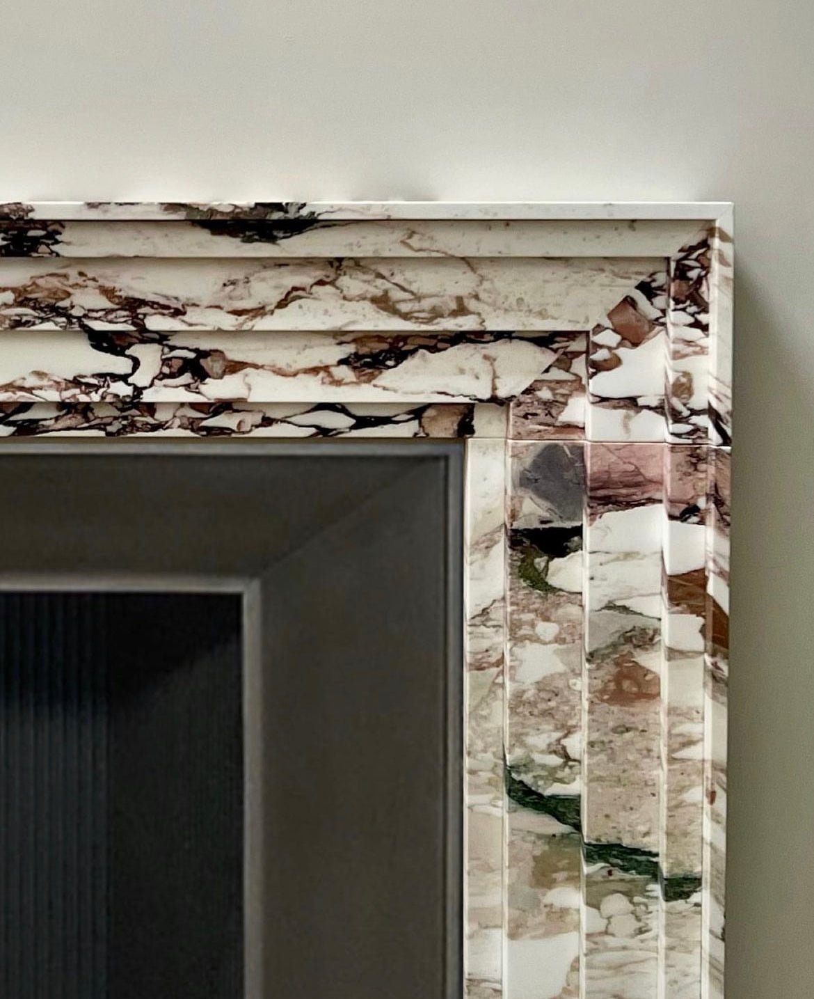 Calacatta Viola Modern Fireplace Surround