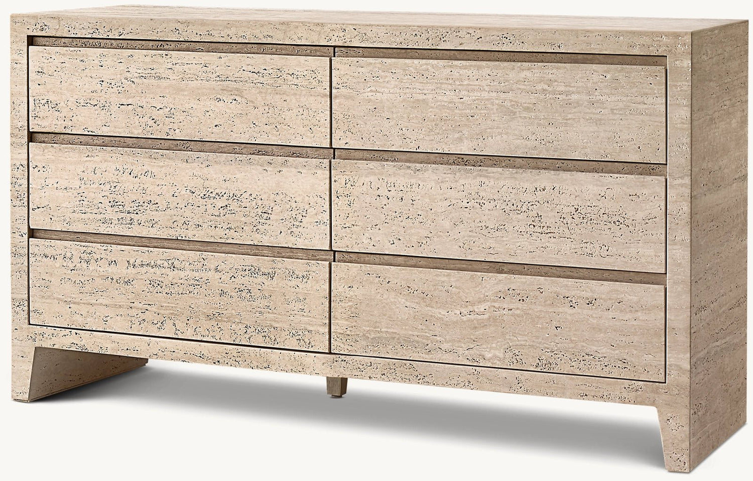 Travertine 6 drawer sideboard unit - Elsa Home And Beauty