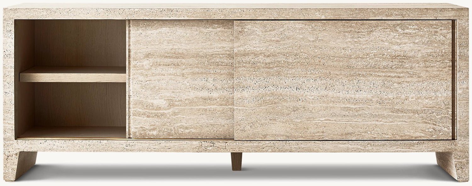 Travertine Navona Console With Drawer - Elsa Home And Beauty