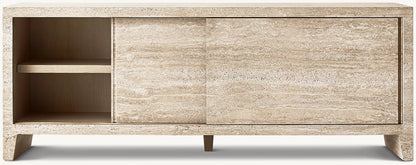 Travertine Navona Console With Drawer - Elsa Home And Beauty