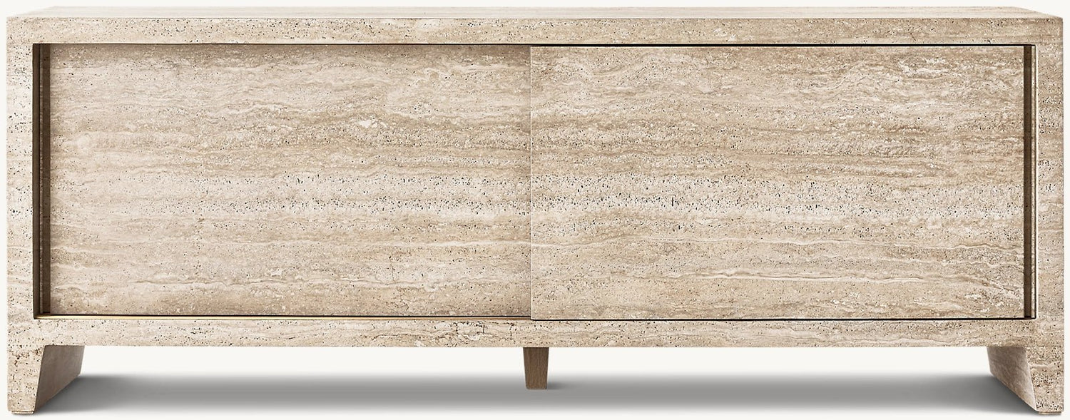 Travertine Navona Console With Drawer - Elsa Home And Beauty