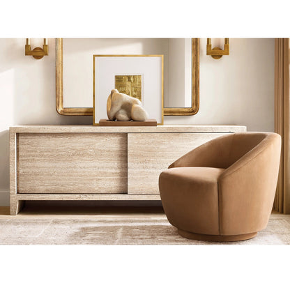 Travertine Navona Console With Drawer - Elsa Home And Beauty