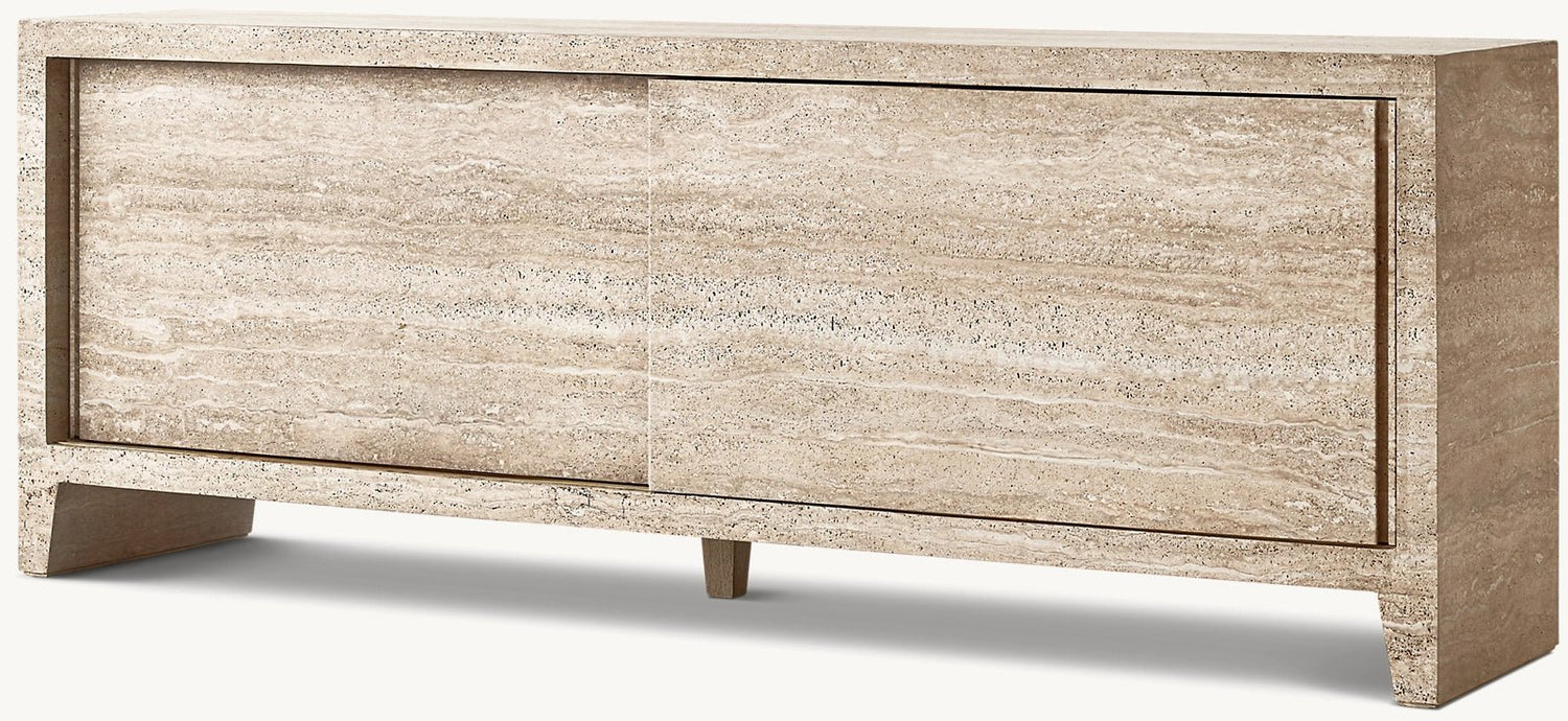 Travertine Navona Console With Drawer - Elsa Home And Beauty