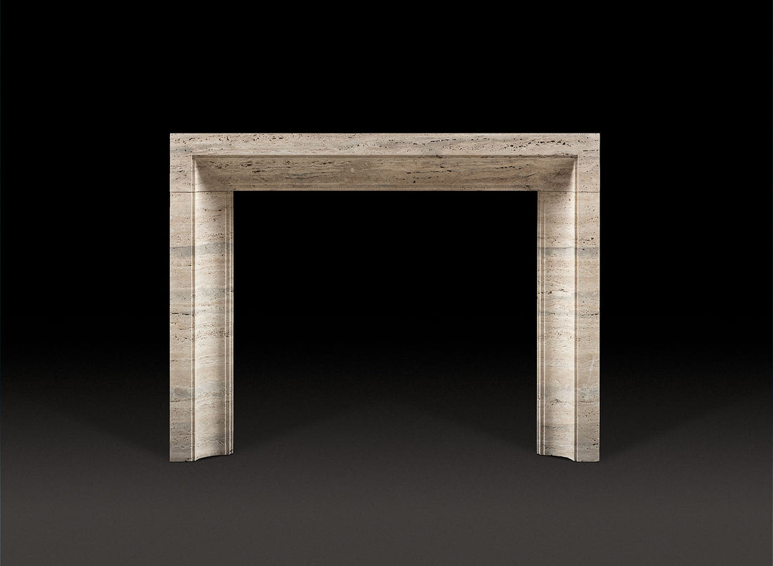 Travertine Silver Art Deco Fireplace - Elsa Home And Beauty