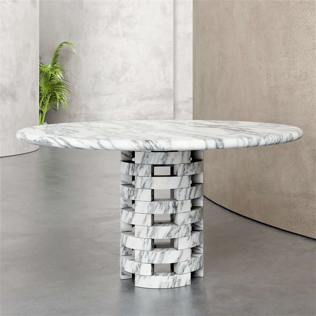 Veilo Calacatta Small Marble Dining Table - Elsa Home And Beauty