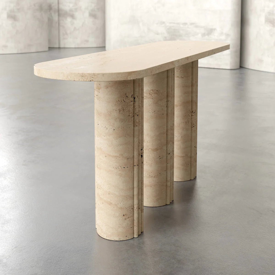 Zenith Travertine Entryway Console Table